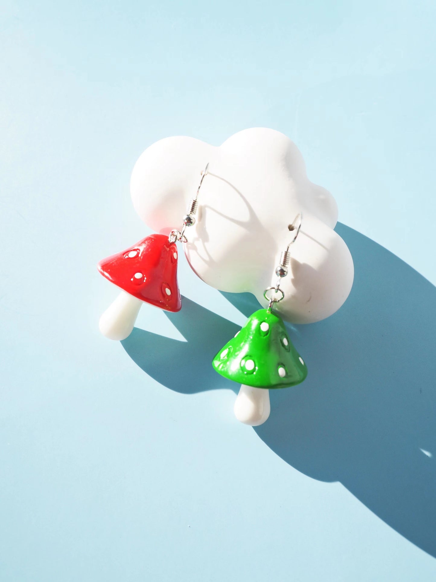 Mushroom Hook Drop Earrings