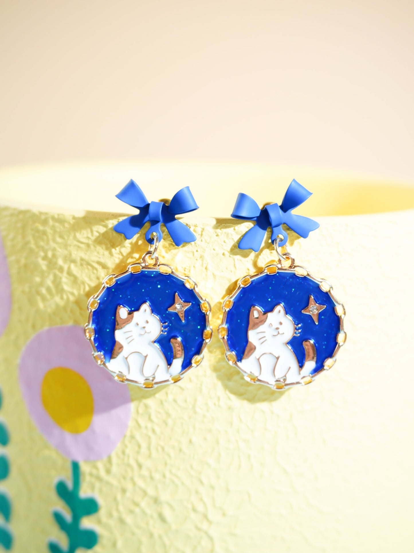 Cat And Star Drop Earring