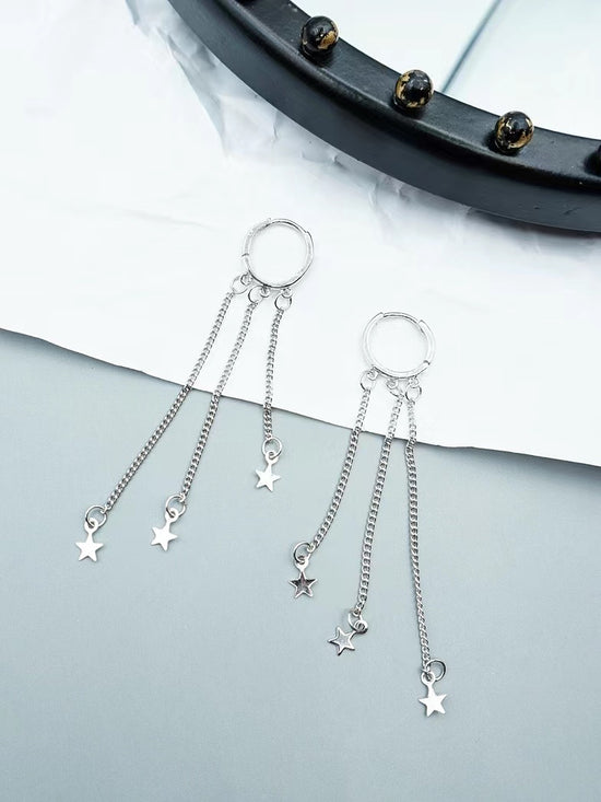 Star Punk Style Hoop Earrings