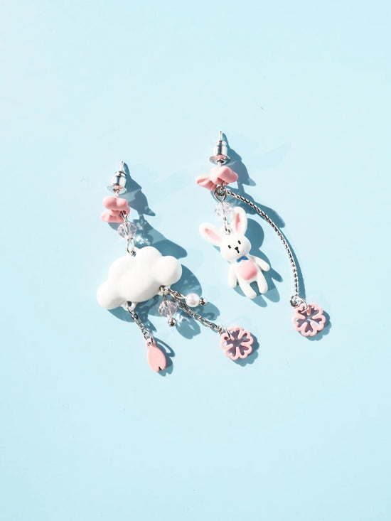 Pink Rabbit Drop Earrings