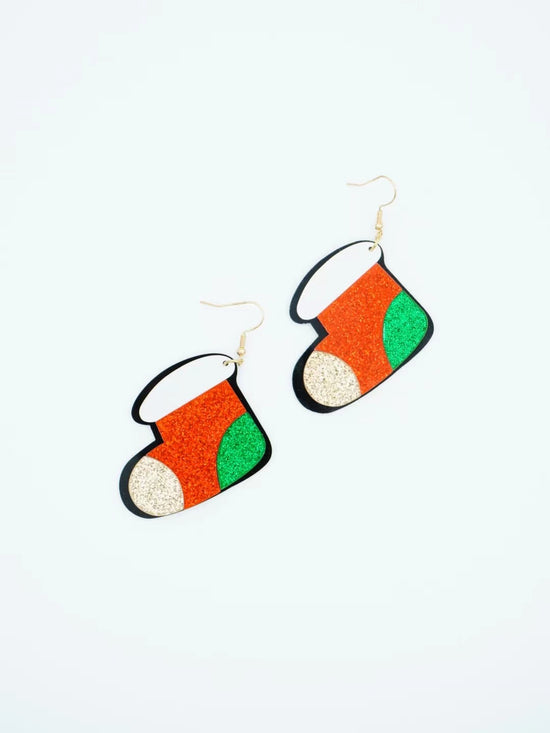 Christmas Socks Drop Earrings