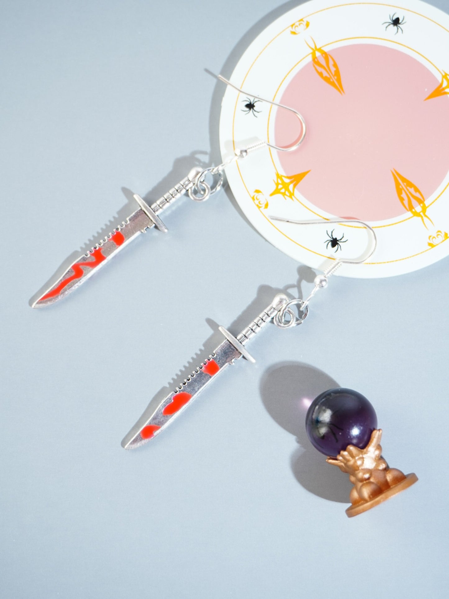 The Bloody Knife Punk Style Drop Earrings