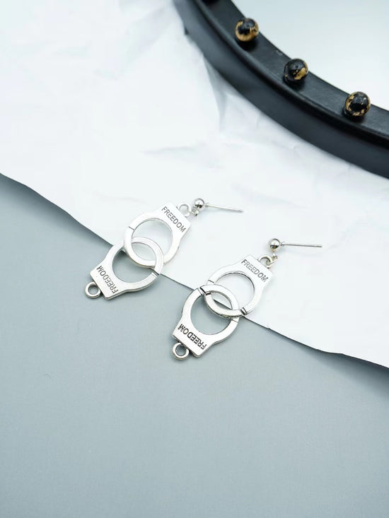 Handcuffs Punk Style Drop Earrings