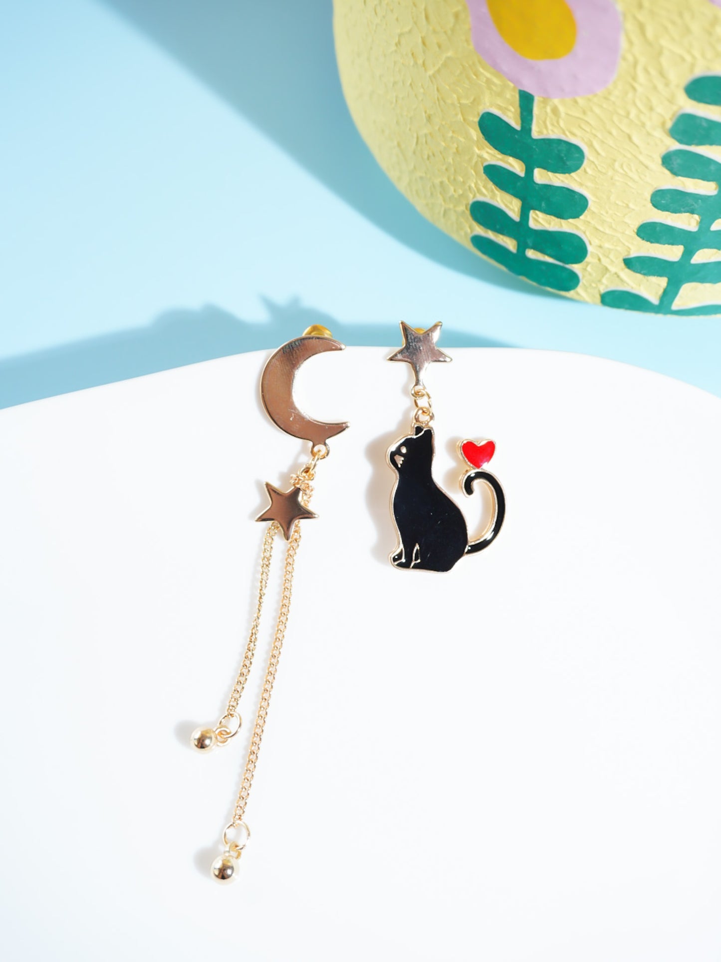 Black Cat Drop Earrings