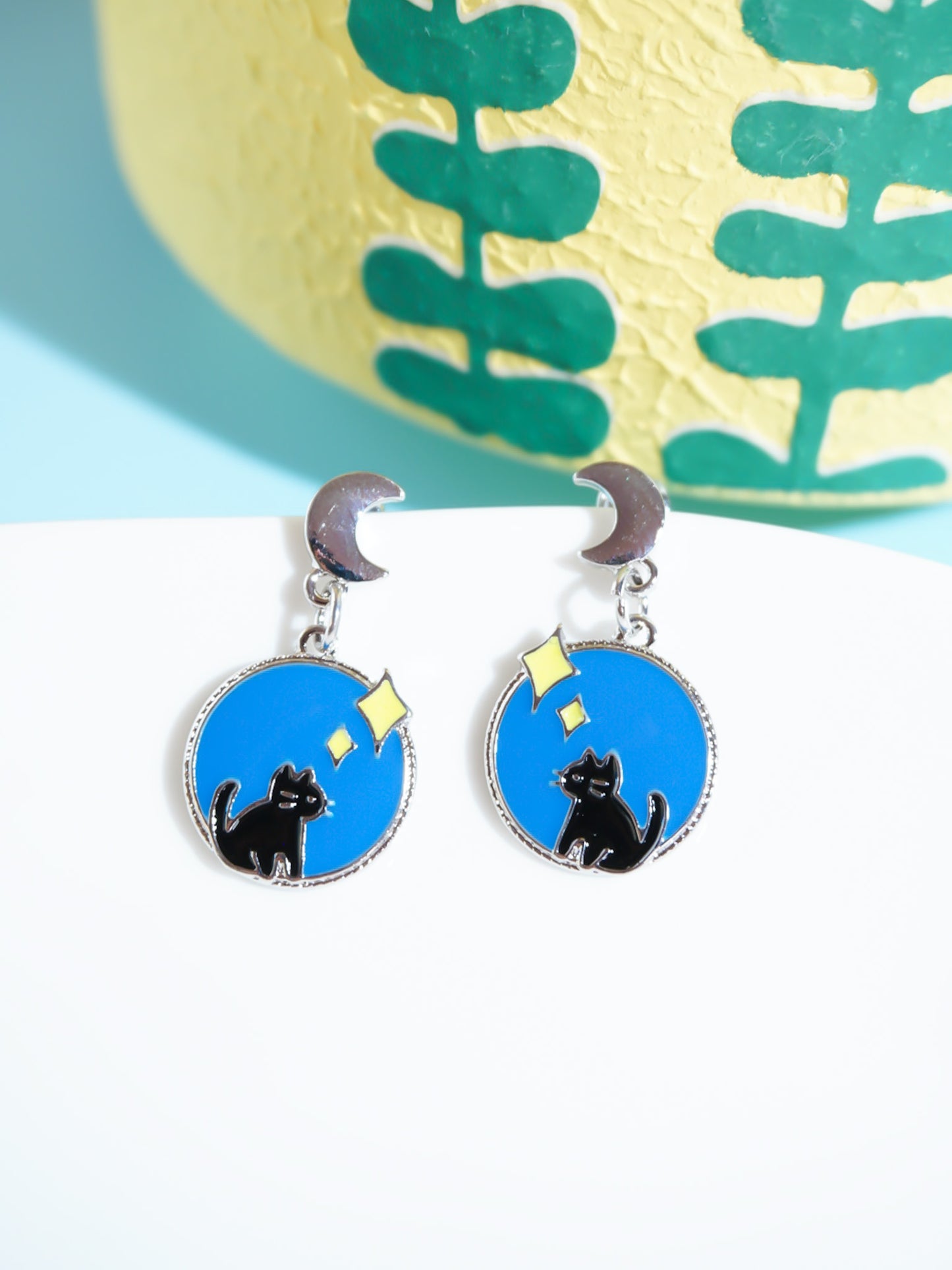 Cat And Star Drop Earrings